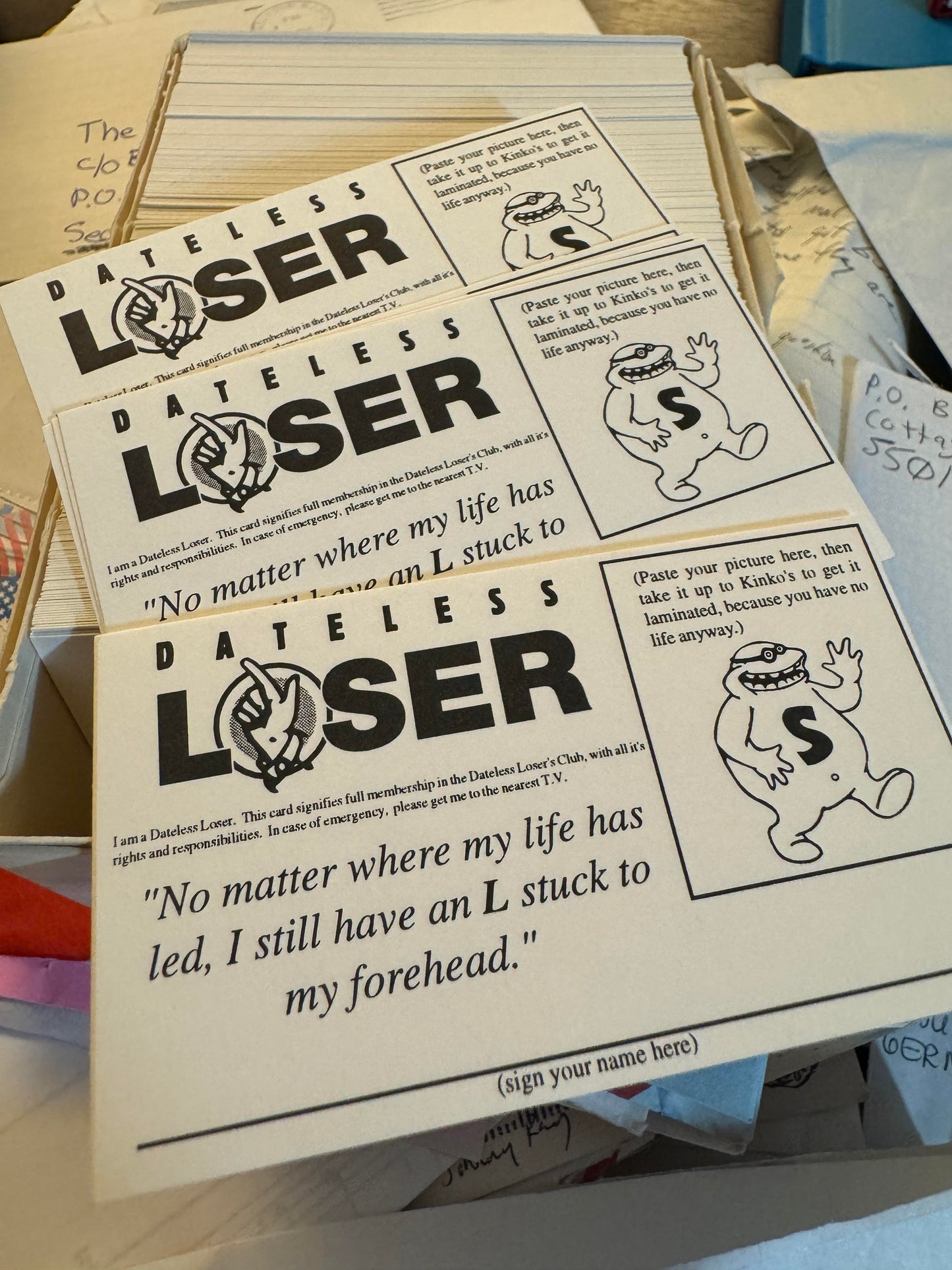 Dateless Losers Club Membership Card